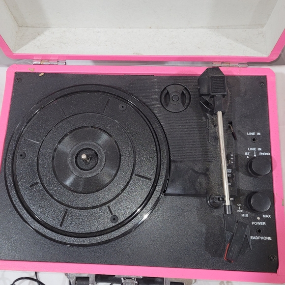 Victrola's pink black The Journey Suitcase Record Player UNTESTED NO RECORDS - Picture 6 of 14